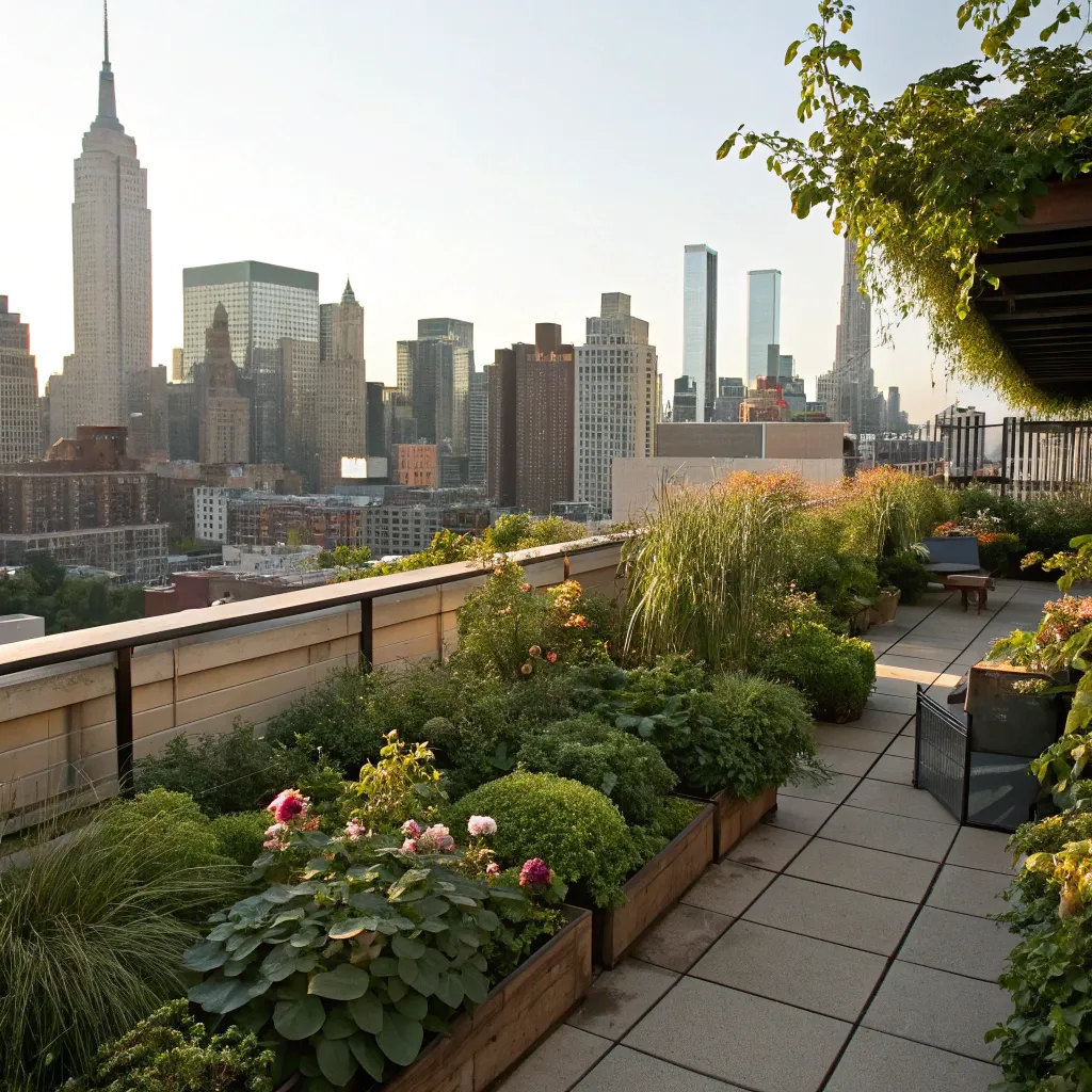 Rooftop Garden with city view